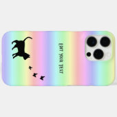 Zwarte kat en vlinder op regenboog Case-Mate iPhone case (Achterkant (horizontaal))