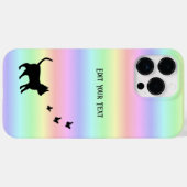 Zwarte kat en vlinder op regenboog Case-Mate iPhone case (Achterkant (horizontaal))