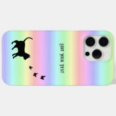 Zwarte kat en vlinder op regenboog Case-Mate iPhone case (Achterkant (horizontaal))
