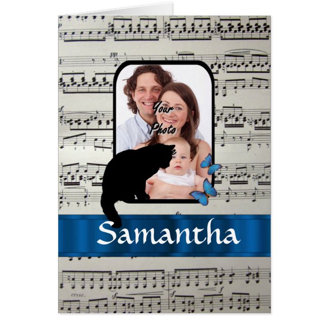 Zwarte kat en vlinders (Voorkant)