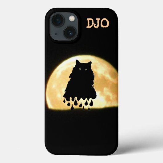 Zwarte kat en volle maan smelten Case-Mate iPhone case (Achterkant)