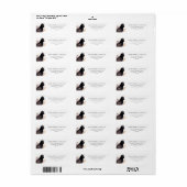 Zwarte Kat en Wilde Bloemen Aangepaste Naam Etiket (Full Sheet)