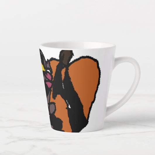 Zwarte kat en wilde herfst latte mok (Rechts)