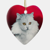 ZWARTE KAT EN WITTE KAT HART KERAMISCH ORNAMENT (Rechts)