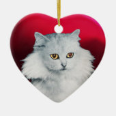 ZWARTE KAT EN WITTE KAT HART KERAMISCH ORNAMENT (Voorkant)