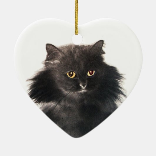 ZWARTE KAT EN WITTE KAT HART KERAMISCH ORNAMENT (Achterkant)