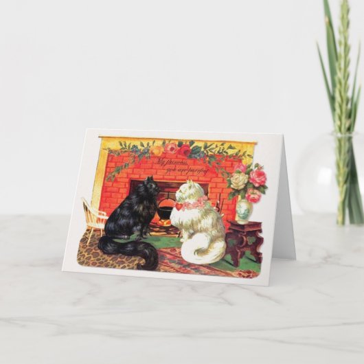  Zwarte Kat en Witte Kat Purrfect Valentijn Feestdagen Kaart (Voorkant)