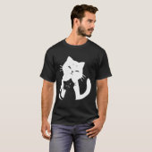 Zwarte kat en witte kat t-shirt (Voorkant volledig)