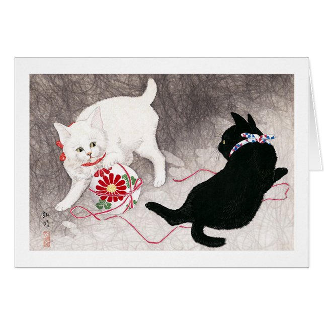 Zwarte kat en witte kat, Takahashi Shotei (Voorkant Horizontaal)