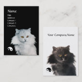 ZWARTE KAT EN WITTE KAT YIN YANG VISITEKAARTJE (Voorkant / Achterkant)