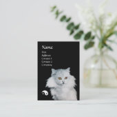 ZWARTE KAT EN WITTE KAT YIN YANG VISITEKAARTJE (Staand voorkant)