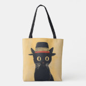 Zwarte Kat en Zee Tote Bag (Achterkant)