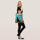 Zwarte Kat en Zee Tote Bag (Op model)