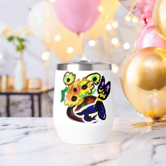 Zwarte kat en zonnebloemen  (Vrijgezellenfeest (Gedraaid)  )