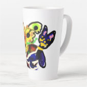 Zwarte Kat en Zonnebloemen Latte Mok (Rechterhoek)