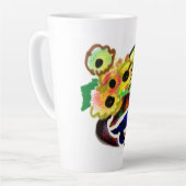Zwarte Kat en Zonnebloemen Latte Mok (Linkerhoek)
