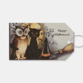  zwarte kat en zwarte kat en zwarte haak Pet maan Cadeaulabel (Voorkant (Horizontaal))