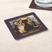  zwarte kat en zwarte kat en zwarte haak Pet maan Kartonnen Onderzetters (Schuin)