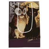  zwarte kat en zwarte kat en zwarte haak Pet maan Medium Cadeauzakje (Achterkant)