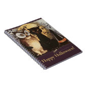 zwarte kat en zwarte kat en zwarte haak Pet maan Notitieboek (Rechterzijde)