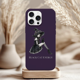 Zwarte Kat Energie Gotische Heks Telefoonhoes iPhone 15 Case
