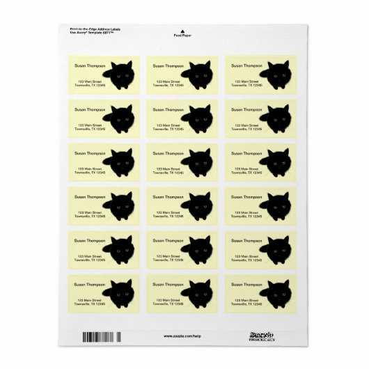 Zwarte kat etiket (Full Sheet)