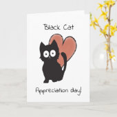 Zwarte kat-evaluatiedag kaart (Gele Bloem)