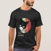 Zwarte kat Ew Mensen Grafische donkere kleur T-shirt (Voorkant)