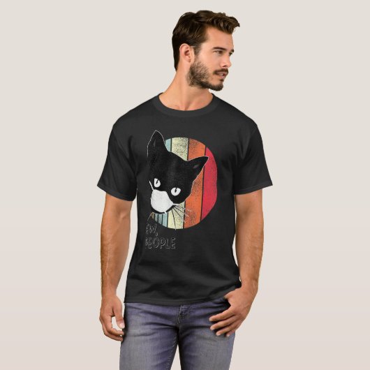 Zwarte Kat Ew Mensen Grafische lichte kleur T-shirt (Voorkant volledig)