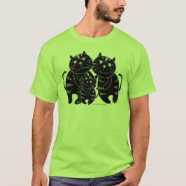 Zwarte Kat familie T-Shirt