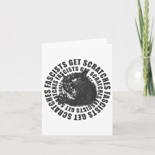 Zwarte kat fascisten krijgen krassen grappige kat  kaart