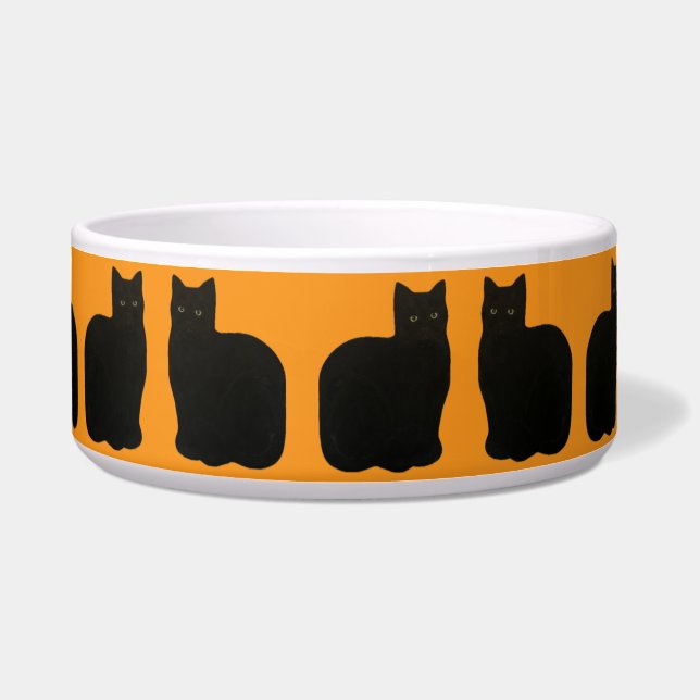 Zwarte Kat Feline Pet Rescue Maureen Girard Magic Voerbakje (Voorkant)