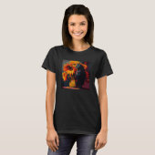 Zwarte Kat Flamingo Su Ower T-shirt (Voorkant volledig)