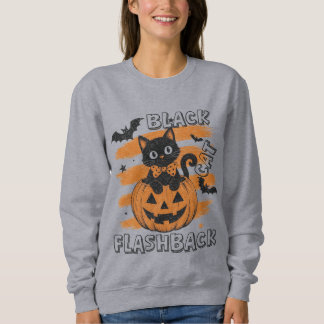 Zwarte Kat Flashback Halloween Trui