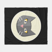Zwarte kat fleece deken (Voorkant (Horizontaal))