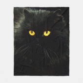 Zwarte kat fleece deken (Voorkant)