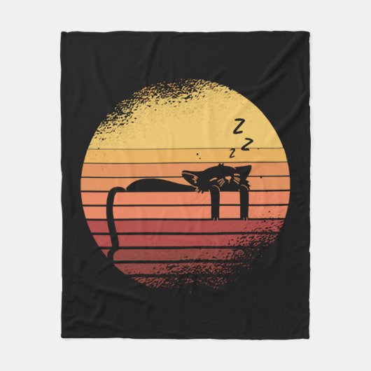Zwarte kat fleece deken (Voorkant)