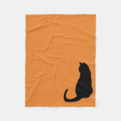 Zwarte kat fleece deken (Voorkant)