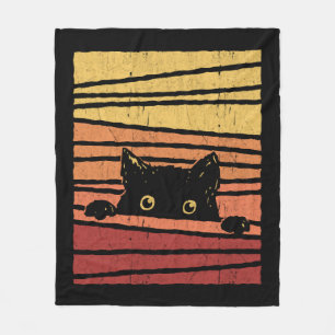 Zwarte kat fleece deken