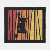 Zwarte kat fleece deken (Voorkant (Horizontaal))