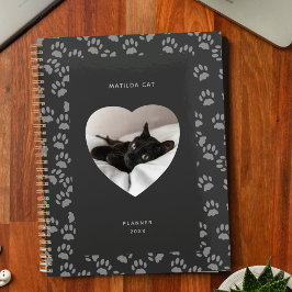 Zwarte Kat Fotofoto Harde grijze pootpranner Planner