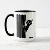 Zwarte kat fun mug Peekaboo Mok (Links)