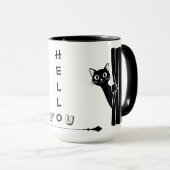 Zwarte kat fun mug Peekaboo Mok (Voorkant rechts)