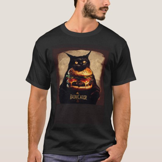 Zwarte Kat Gaming Hamburger  1 T-shirt (Voorkant)