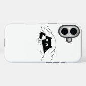 Zwarte kat gebruikt smartphone in bed 's nachts Case-Mate iPhone case (Achterkant (horizontaal))