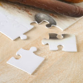 Zwarte Kat Geel Chrysanten Herfst Seizoen Puzzel (Zijkant)