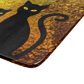 Zwarte kat Geel Glazen textuur Moderne Kat Eyes Snijplank (Hoek)