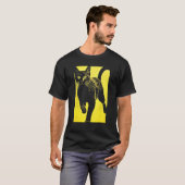 Zwarte Kat Geel Print T-shirt (Voorkant volledig)