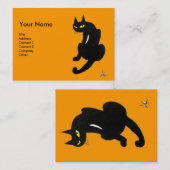 ZWARTE KAT, geel Sinaasappel Visitekaartje (Voorkant / Achterkant)