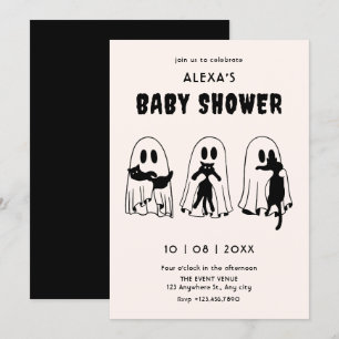 zwarte kat geest grappige baby shower kaart